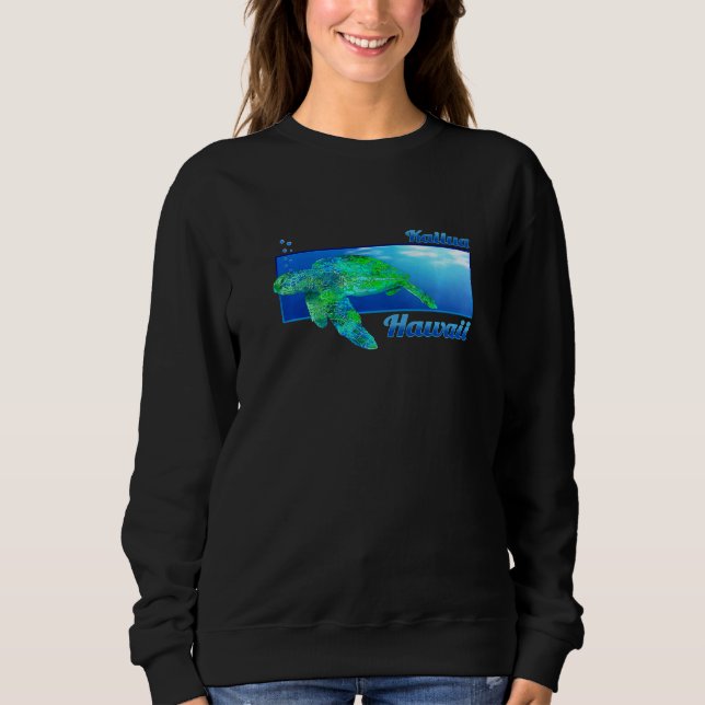 Kailua Hawaii Swimming Honu Sweatshirt (Vorderseite)