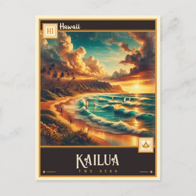 Kailua, Hawaii | VINTAG Postkarte (Vorderseite)