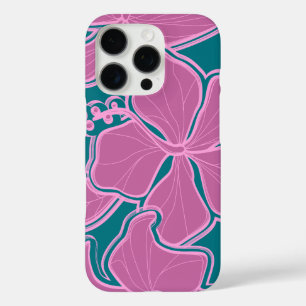 Kailua Hibiscus Hawaiian Oversized Floral Türkis iPhone 16 Pro Hülle