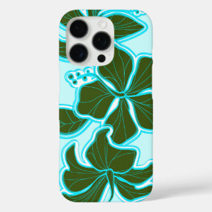 Kailua Hibiskus Hawaiian Engineered Floral Aqua iPhone 16 Pro Hülle