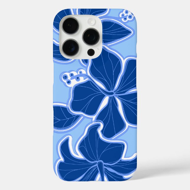 Kailua Hibiskus Hawaiian Engineered Floral Blue Case-Mate iPhone Hülle (Rückseite)