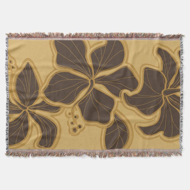 Kailua Hibiskus Hawaiian Floral Throw Blanket Decke (Vorderseite)