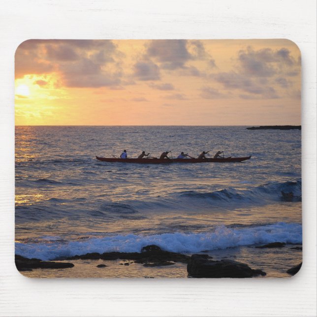 Kailua Kona Ausleger-Kanu-Sonnenuntergang Mousepad (Vorne)
