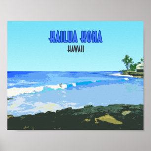 Kailua Kona Big Island Hawaii Vintag Poster