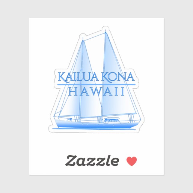 Kailua Kona Coastal Nautical Sailing Sailor Aufkleber (Blatt)