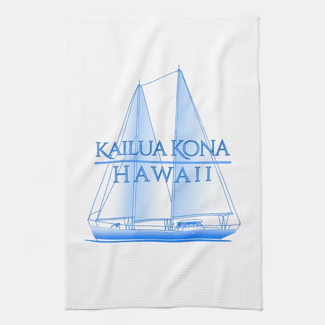 Kailua Kona Coastal Nautical Sailing Sailor Geschirrtuch (Vertikal)