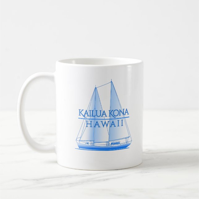 Kailua Kona Coastal Nautical Sailing Sailor Kaffeetasse (Links)