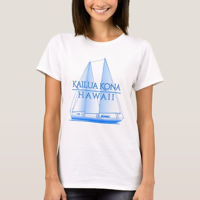 Kailua Kona Coastal Nautical Sailing Sailor T-Shirt (Vorderseite)