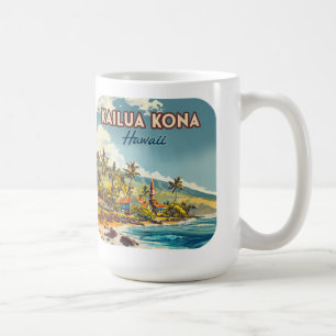 Kailua Kona Hawaii Big Island Beach Vintag Kaffeetasse