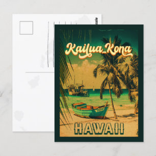 Kailua-Kona Hawaii Big Island Vintage 60er Postkarte