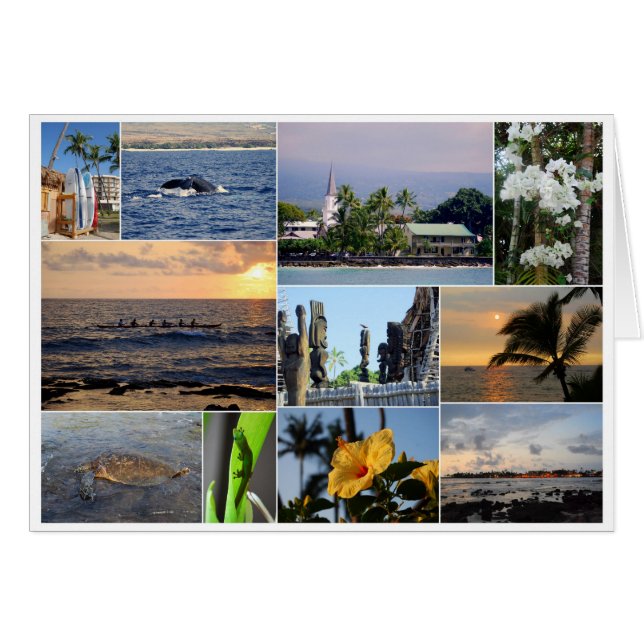 Kailua Kona Hawaii Collage Card (Vorderseite (Horizontal))