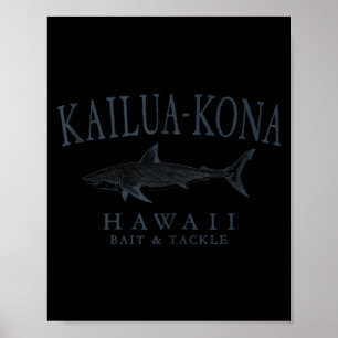 Kailua - Kona Hawaii Hai Retro-Schieferkunst Angel Poster