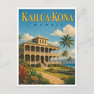 Kailua-Kona Hawaii Hulihee Palace GeoSaga Postkarte