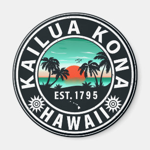 Kailua Kona Hawaii Retro-Sonnenuntergang 60er Jahr Magnet