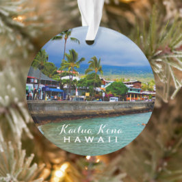 Kailua Kona Pier Hawaii 2 Foto & Text Ornament