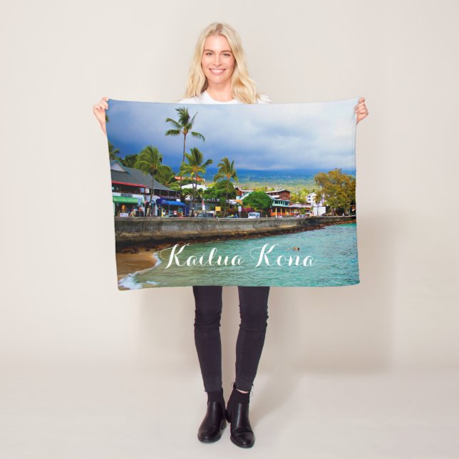 Kailua Kona Pier Hawaii Oil Paint Digital Art Fleecedecke (Beispiel)