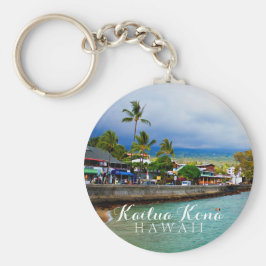Kailua Kona Pier Hawaii Oil Paint Digital Art Schlüsselanhänger