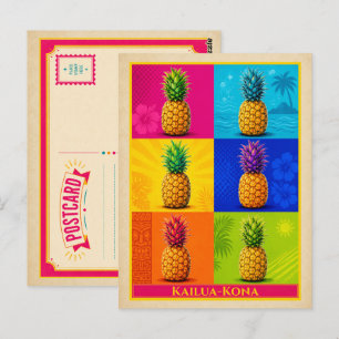 Kailua-Kona Postkarte Hawaii Ananas Vintage Pop