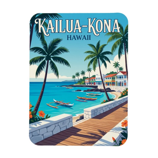 Kailua-Kona Town Hawaii Magnet (Vertikal)