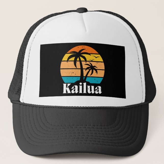 Kailua Retro Vintag Truckerkappe (Vorderseite)