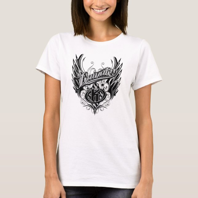 Kainaku Bella angepasster Spaghetti-Bügel T-Shirt (Vorderseite)