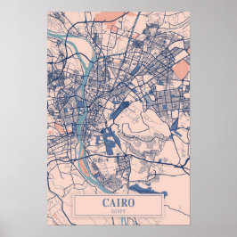 Kairo Ägypten Breezy Stadtplan Reise Poster