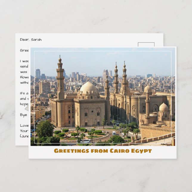 Kairo Ägypten mit Moschee Postkarte (Vorne/Hinten)