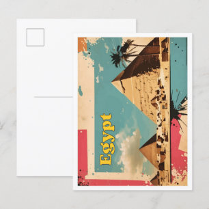 Kairo Ägypten Pop Art Reise Illustration Postkarte