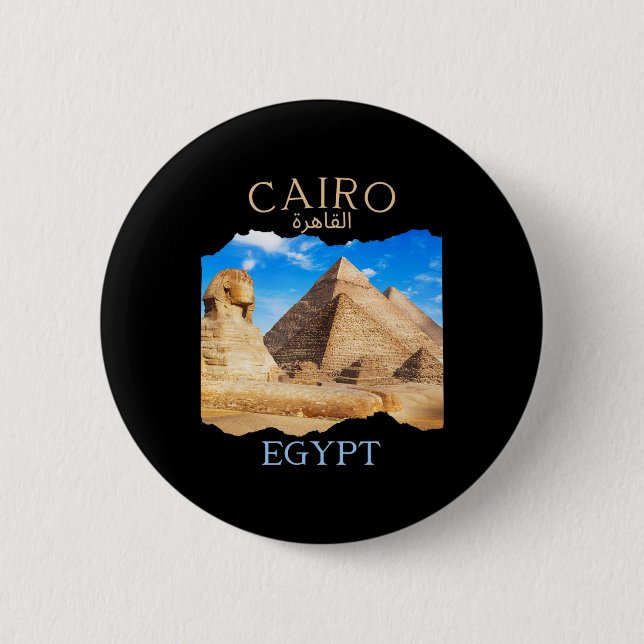 Kairo Ägypten Pyramiden Kairo' auf Arabisch Ägypti Button (Vorderseite)