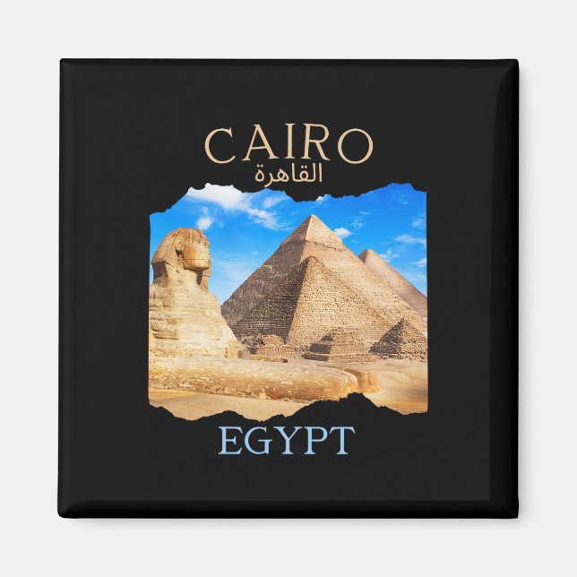 Kairo Ägypten Pyramiden Kairo' Auf Arabisch Ägypti Magnet (Vorne)