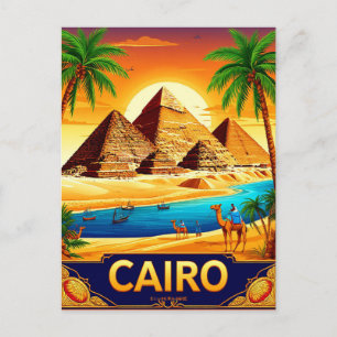 Kairo Ägypten Pyramiden Nil Reise Souvenir Postkarte