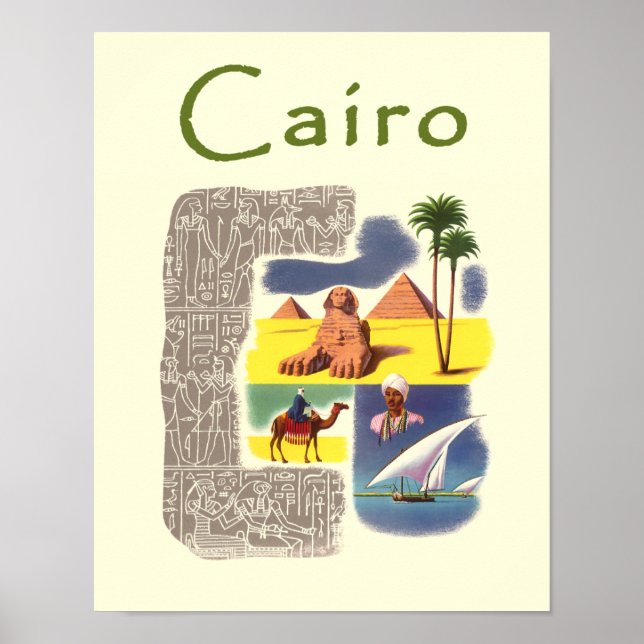 Kairo, Ägypten Reiseplakat Poster (Vorne)