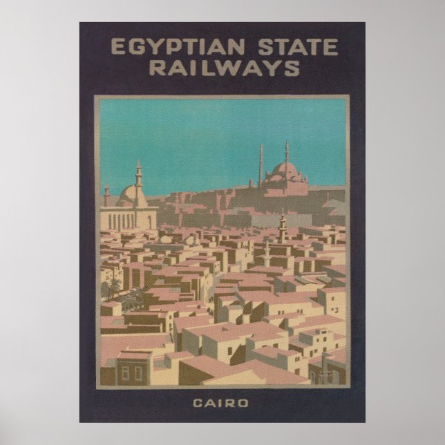 Kairo Ägypten Retro Vintage Travel Poster (Vorne)