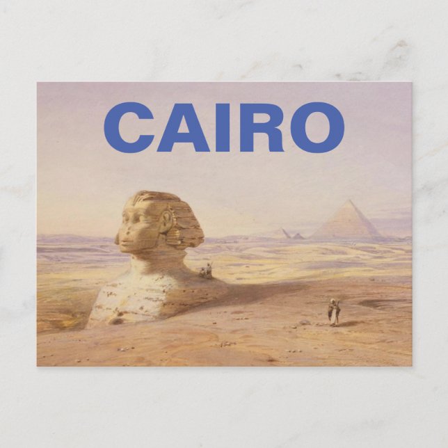 Kairo, Ägypten - Sphinx & Pyramid Postcard Postkarte (Vorderseite)