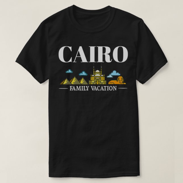 Kairo Ägypten Stadtreise Skyline Karte T-Shirt (Design vorne)