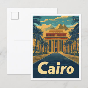 Kairo Ägypten Vintage Reise Illustration Postkarte