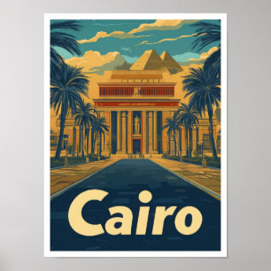 Kairo Ägypten Vintage Reiseillustration Poster