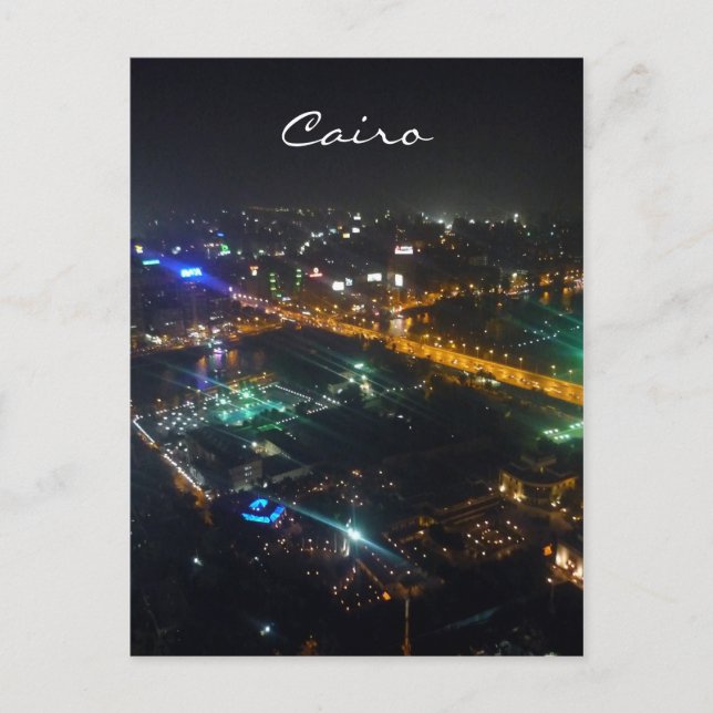Kairo Ansicht Nacht Postkarte (Vorderseite)