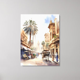 Kairo Aquarell Leinwanddruck