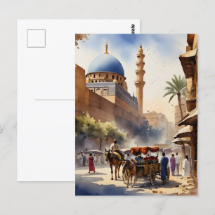 Kairo Aquarell Postkarte