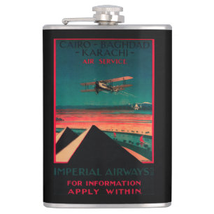 Kairo - Bagdad - Karachi Air Vintage Poster Flachmann