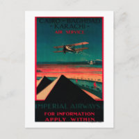 Kairo - Bagdad - Karachi Air Vintage Poster