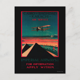 Kairo - Bagdad - Karachi Air Vintage Poster Postkarte