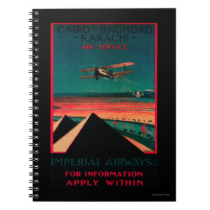 Kairo- - Bagdad- - Karatschi-Luft-Vintages Plakat Notizblock