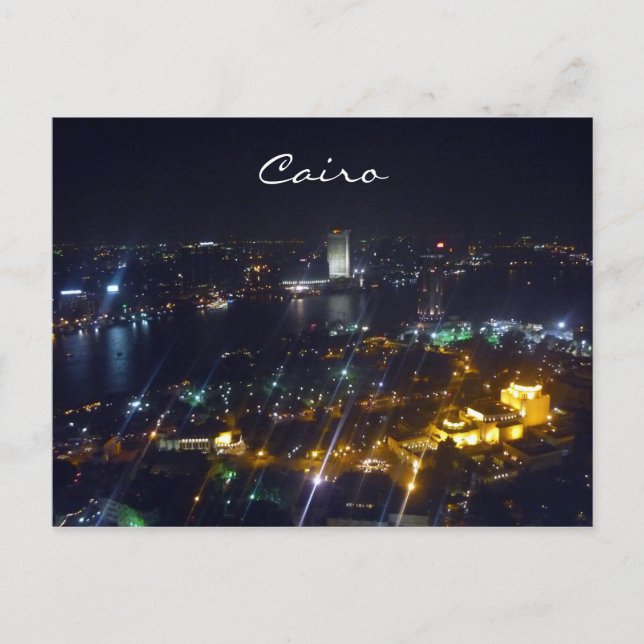 Kairo Nachtblick Postkarte (Vorderseite)