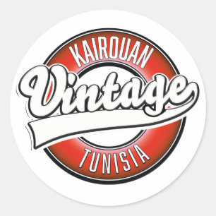Kairouan Tunesien Vintage Style Logo Runder Aufkleber