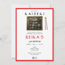 Kaiseki Japanisch Private Koch Red Birthday Einladung