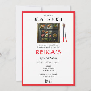 Kaiseki Japanisch Private Koch Red Birthday Einladung