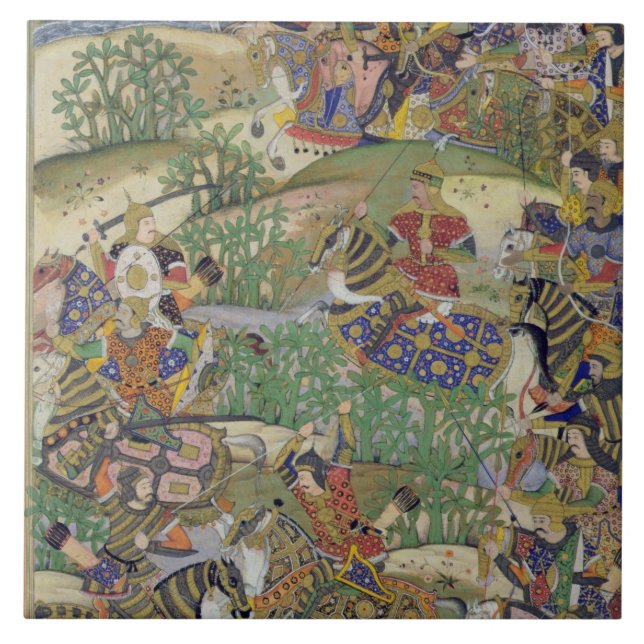 Kaiser Akbar (r.1556-1605) am Kampf von Samal Fliese (Vorderseite)