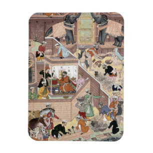 Kaiser Akbar (r.1556-1605), Prüfung des Gebäudes Magnet
